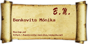 Benkovits Mónika névjegykártya