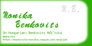 monika benkovits business card